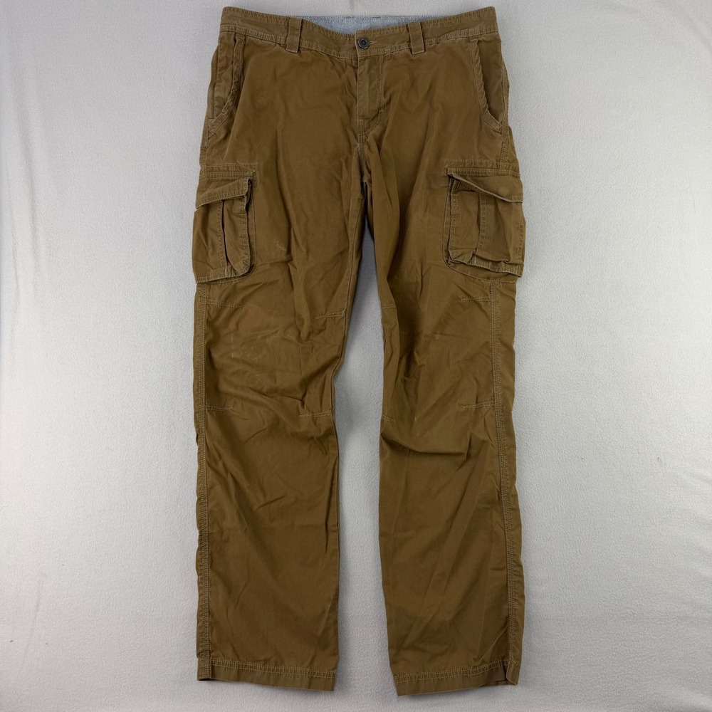 Columbia Cargo Pants Mens 36x34 Brown Outdoor Hiking Lightweight Cotton Blend